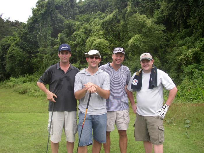 Craig, Toby, Clay, And Mike Playing Golf <br /> At Subic Bay Golf Course