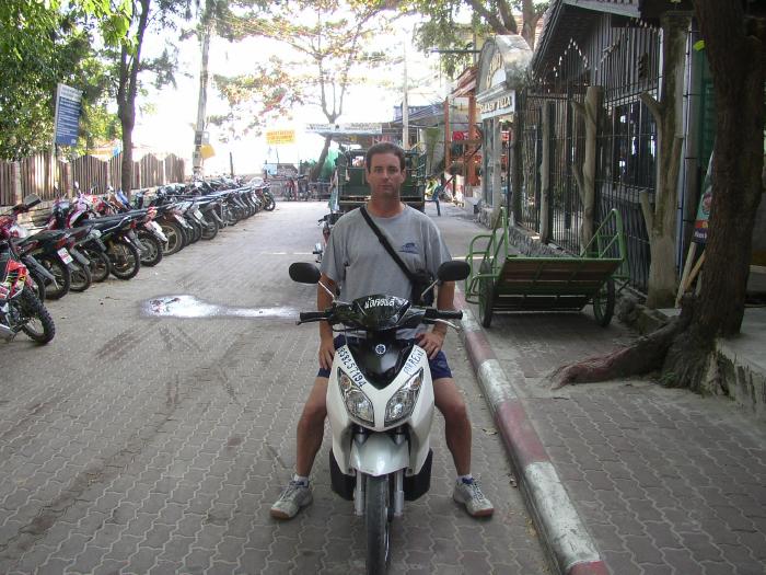 Craig Ready For A Motorbike Ride On Koh Samed, Thailand