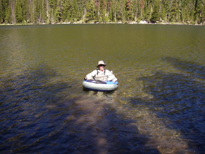 Friend Launching Belly Boat