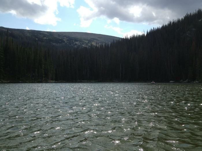 My Brother Fishing, No Snow Visible On The Ridge