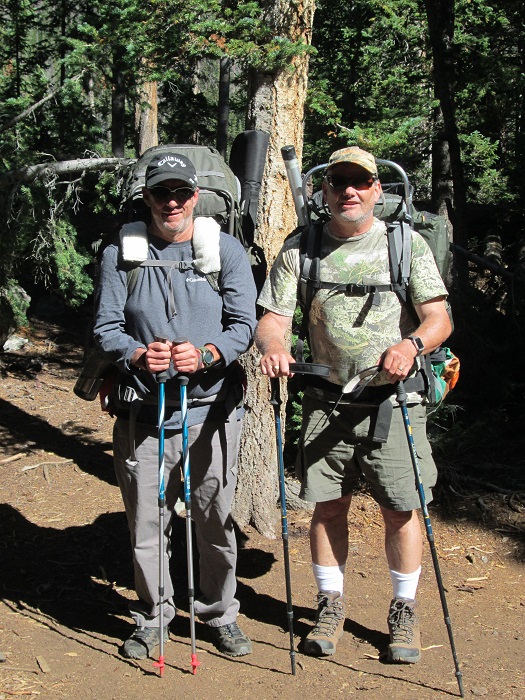 My Brother and our Friend Ready to Hike Down the Hill