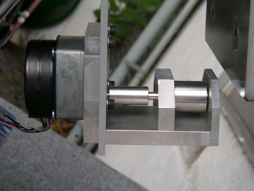 Close-Up Side View Of Stepper Motor Assembly