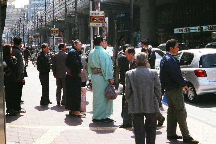 Wrestlers Walking From Subway To Stadium