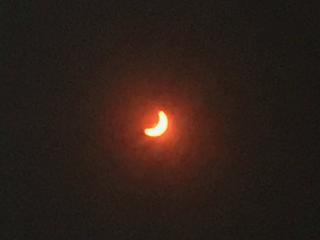 Eclipse Through Solar Glasses - Start Middle